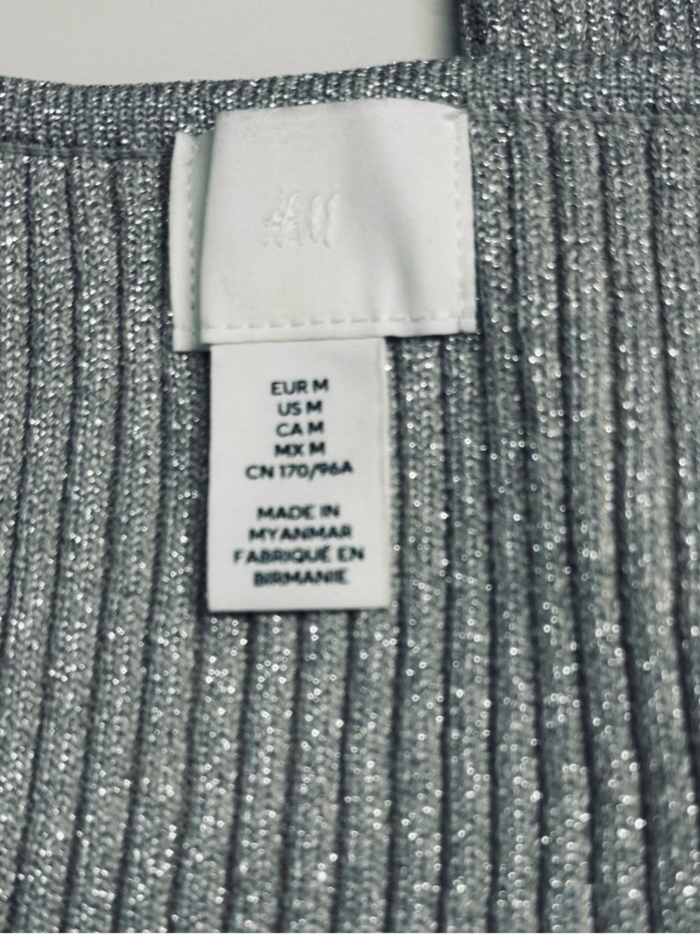 H&M Silver Ribbed Metallic Knit Top - Picture 6 of 8